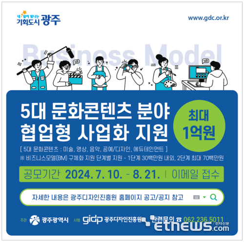 광주시-디자인진흥원, 문화예술 등 비즈니스 모델 발굴·육성…최대 1억 지원